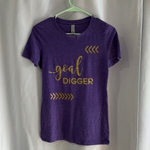 Next Level Apparel Purple and Gold Short Sleeve Tee‎